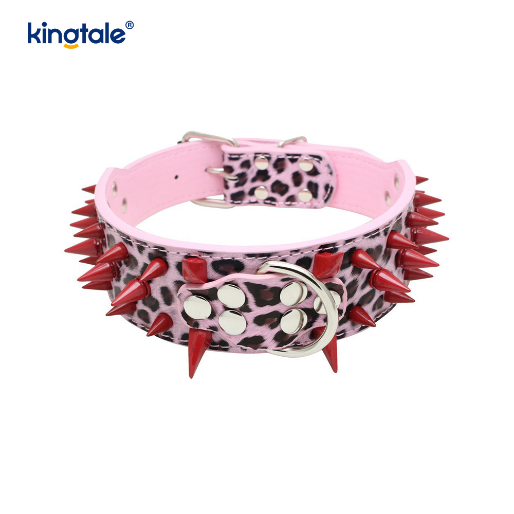 Collar de perro con tachuelas y puntas afiladas Collares de perro de cuero elegantes