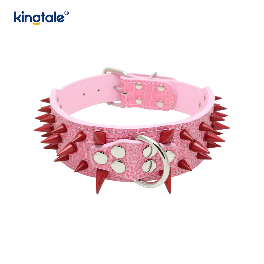 Collar de perro con tachuelas y puntas afiladas Collares de perro de cuero elegantes