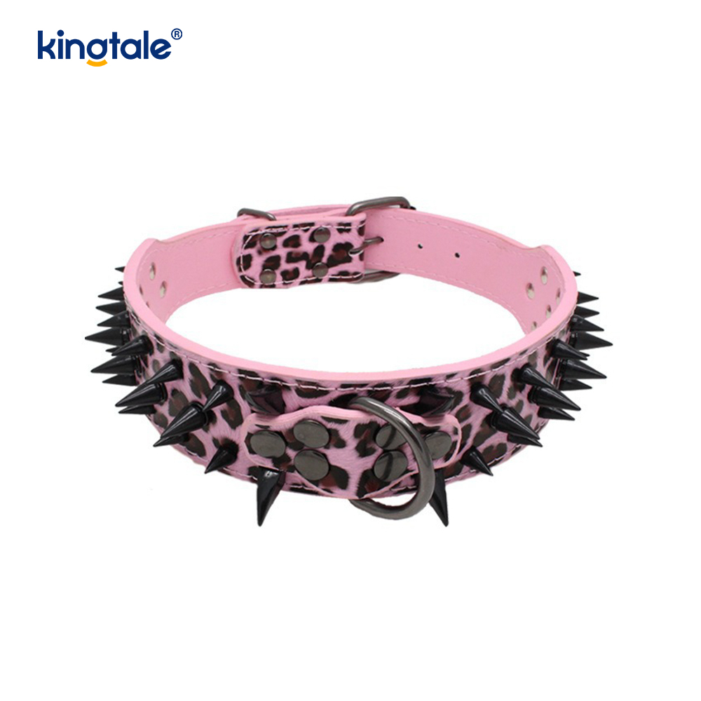 Collar de perro con tachuelas y puntas afiladas Collares de perro de cuero elegantes