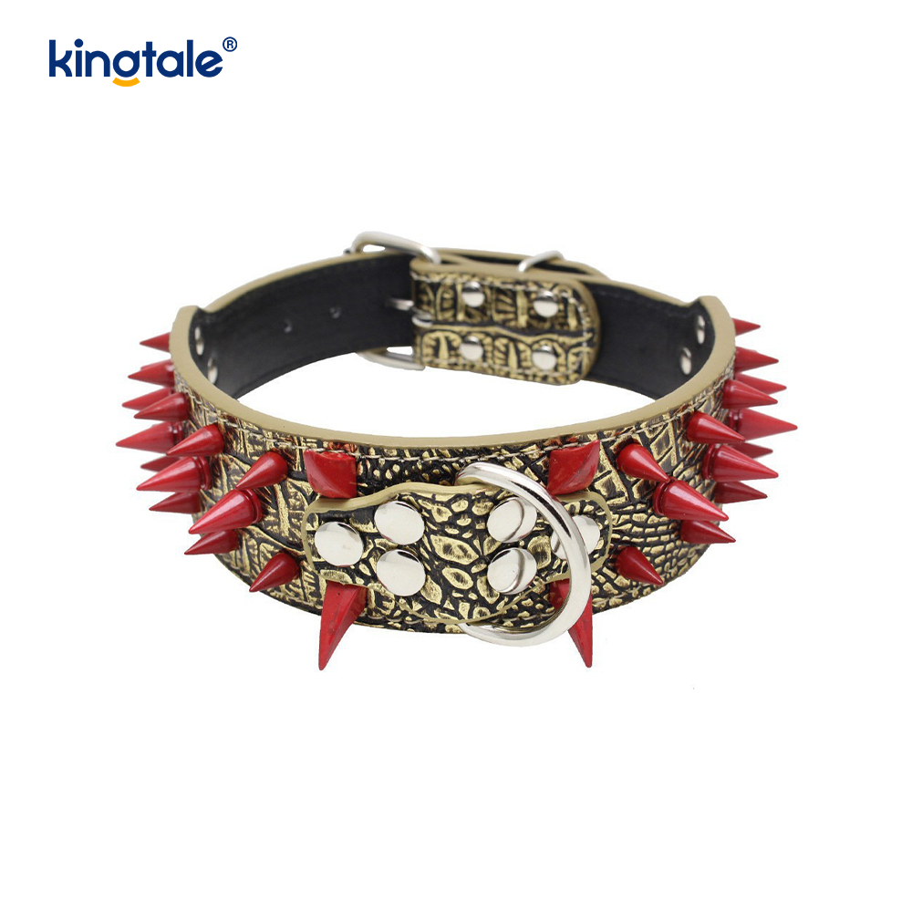 Collar de perro con tachuelas y puntas afiladas Collares de perro de cuero elegantes