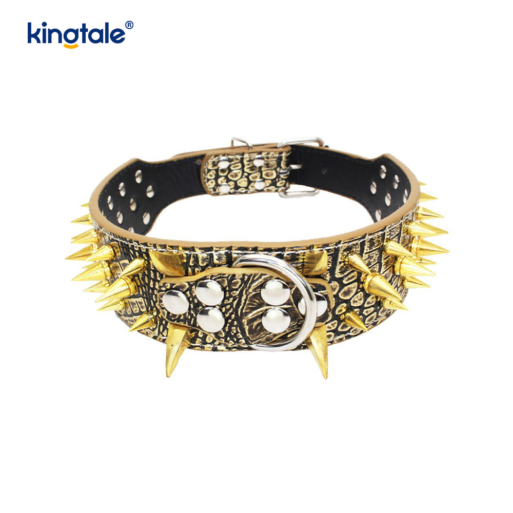 Collar de perro con tachuelas y puntas afiladas Collares de perro de cuero elegantes