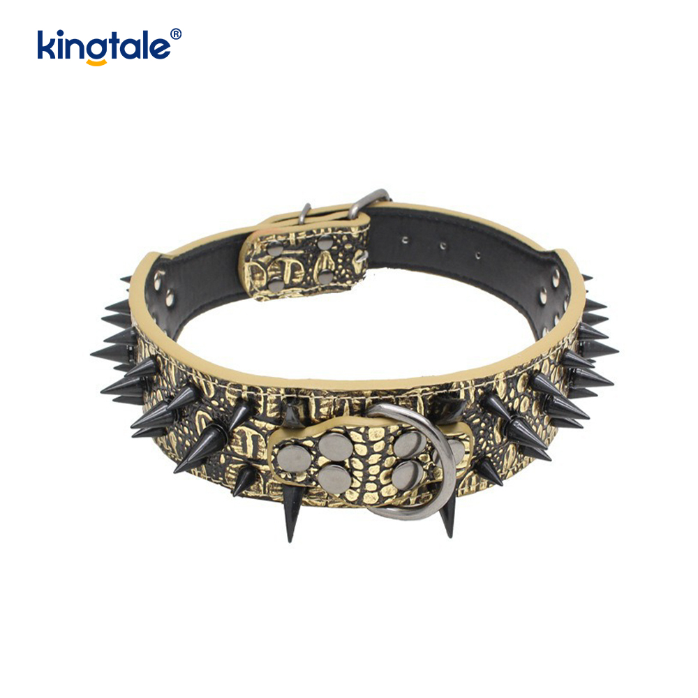 Collar de perro con tachuelas y puntas afiladas Collares de perro de cuero elegantes