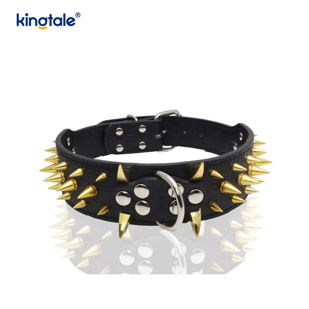 Collar de perro con tachuelas y puntas afiladas Collares de perro de cuero elegantes