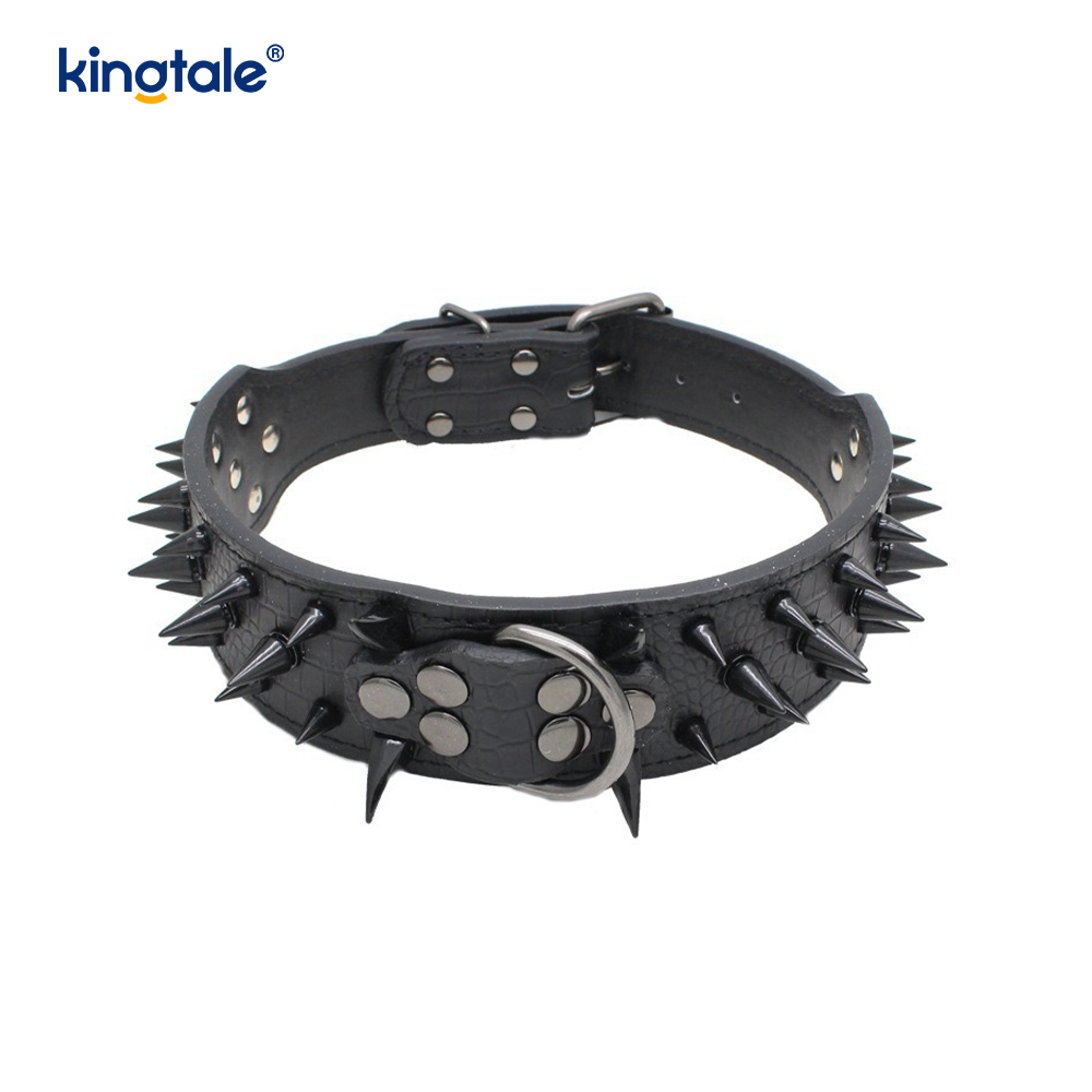 Collar de perro con tachuelas y puntas afiladas Collares de perro de cuero elegantes