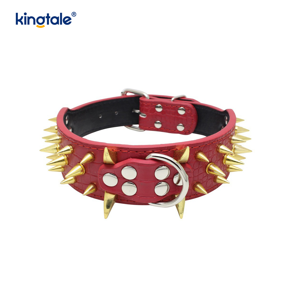 Collar de perro con tachuelas y puntas afiladas Collares de perro de cuero elegantes