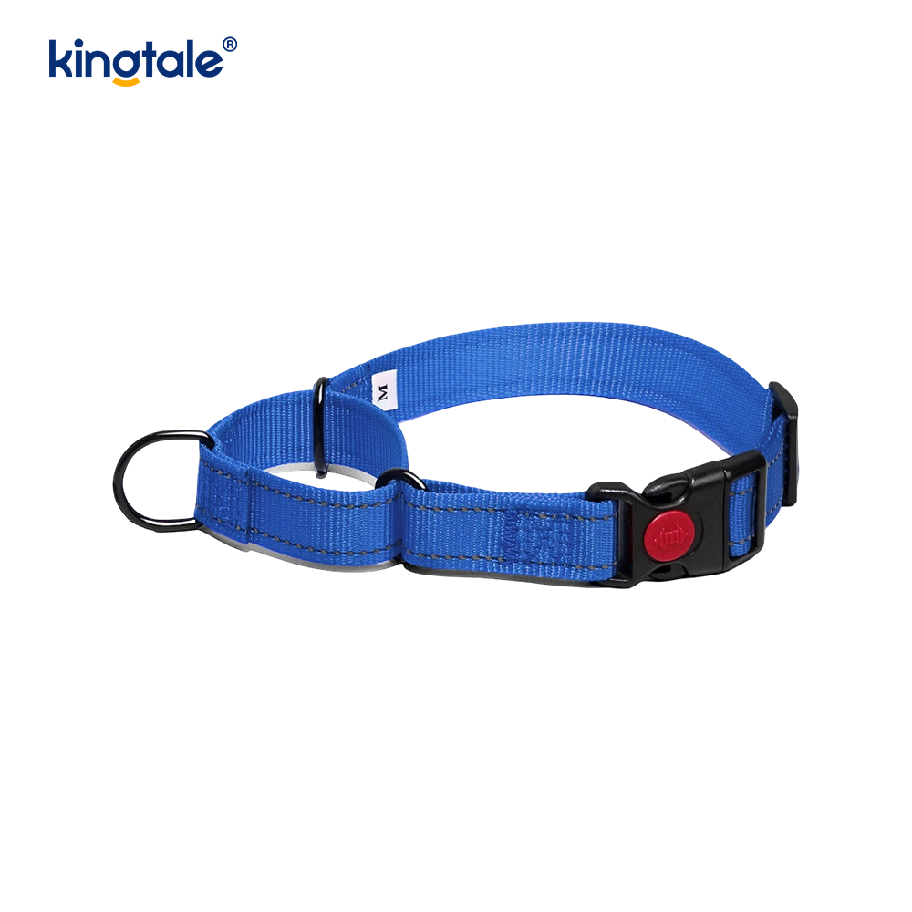 Collar de perro martingala de nailon ajustable reflectante sin tirón de liberación rápida