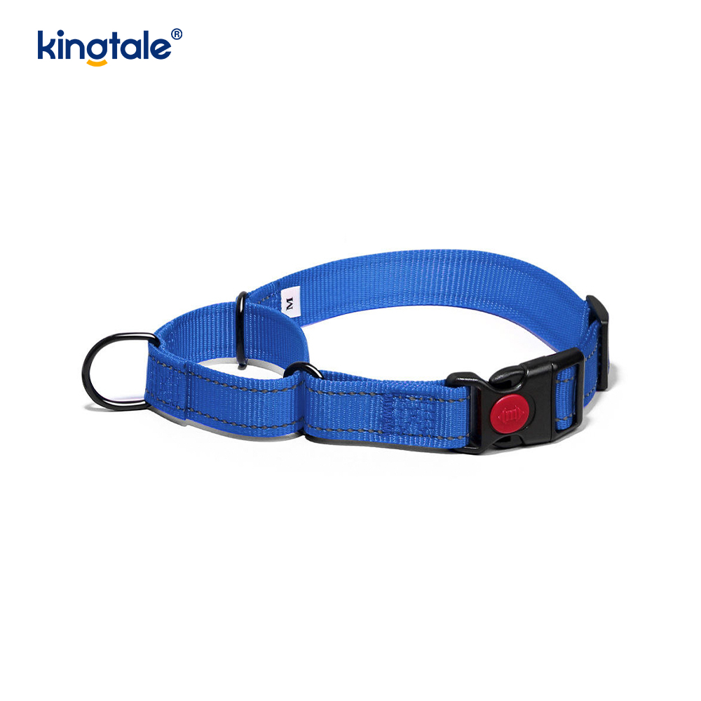 Collar de perro martingala de nailon ajustable reflectante sin tirón de liberación rápida