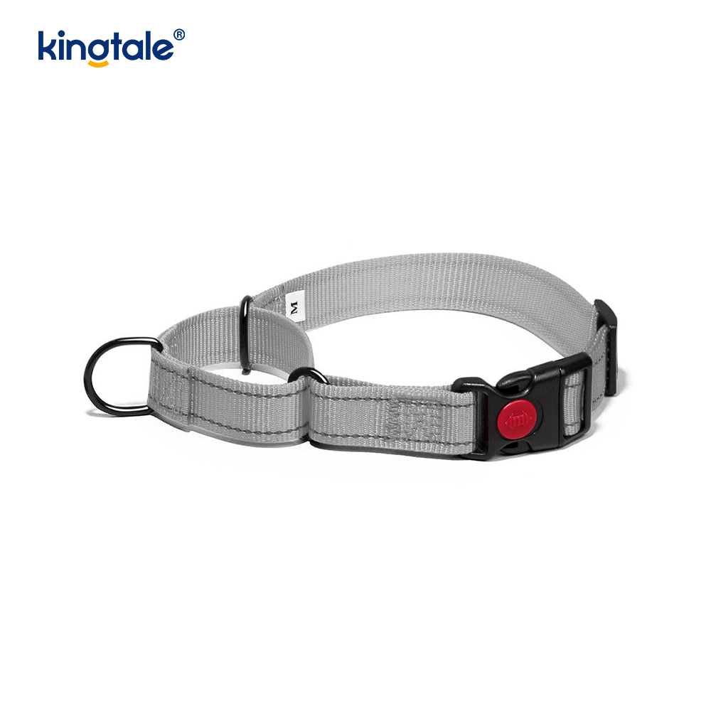 Collar de perro martingala de nailon ajustable reflectante sin tirón de liberación rápida