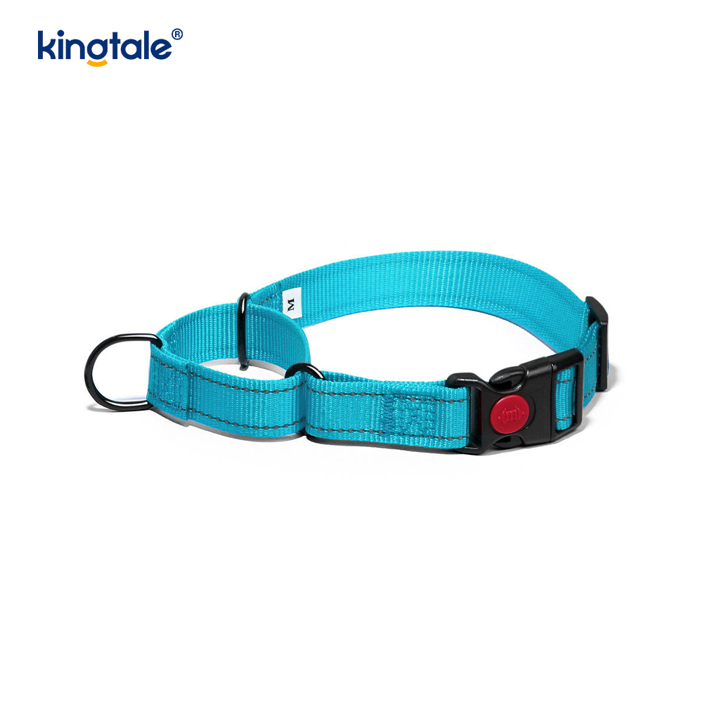 Collar de perro martingala de nailon ajustable reflectante sin tirón de liberación rápida