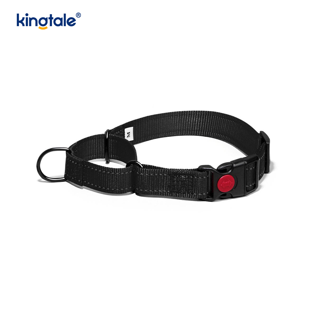 Collar de perro martingala de nailon ajustable reflectante sin tirón de liberación rápida