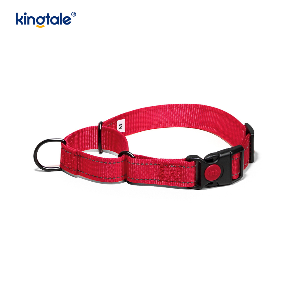 Collar de perro martingala de nailon ajustable reflectante sin tirón de liberación rápida