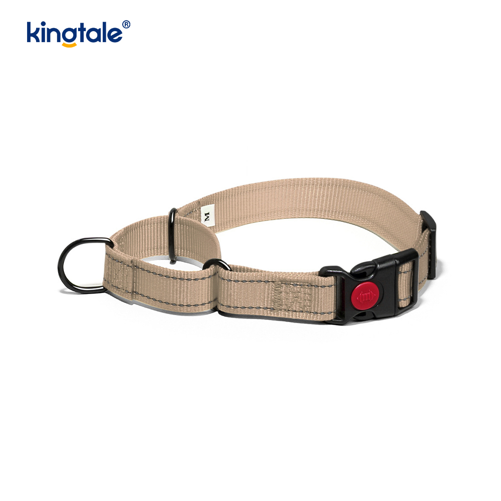 Collar de perro martingala de nailon ajustable reflectante sin tirón de liberación rápida