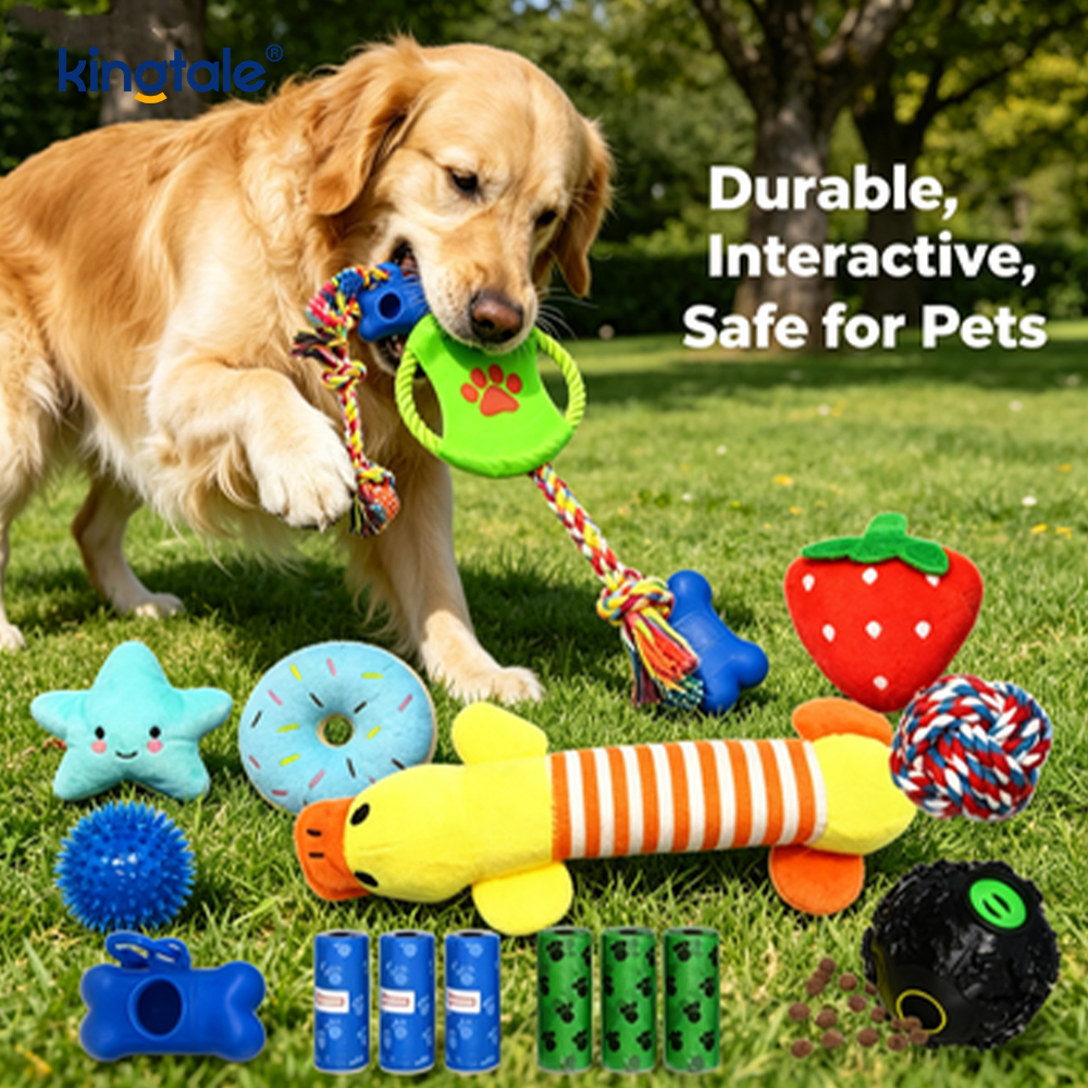 Juego duradero de juguetes para mascotas con bolas de cuerda de algodón y palitos para dentición para cachorros