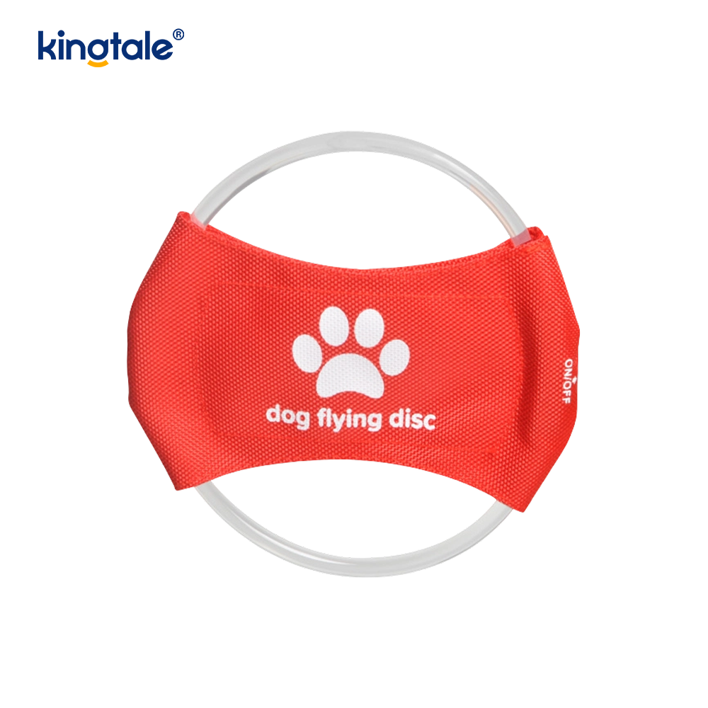 Juguete de entrenamiento para perros con disco volador para mascotas con luz recargable LED