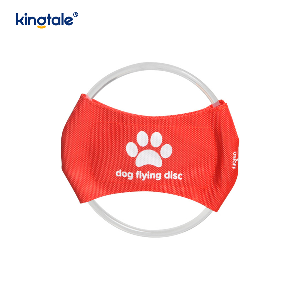 Juguete de entrenamiento para perros con disco volador para mascotas con luz recargable LED