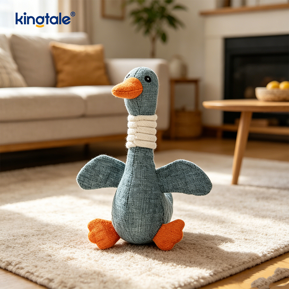 Juguete para mascotas de peluche chirriante en forma de ganso