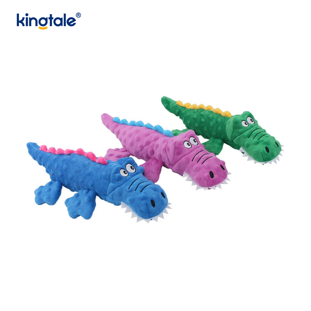 Juguete masticable para mascotas de peluche con voz de cocodrilo para perros