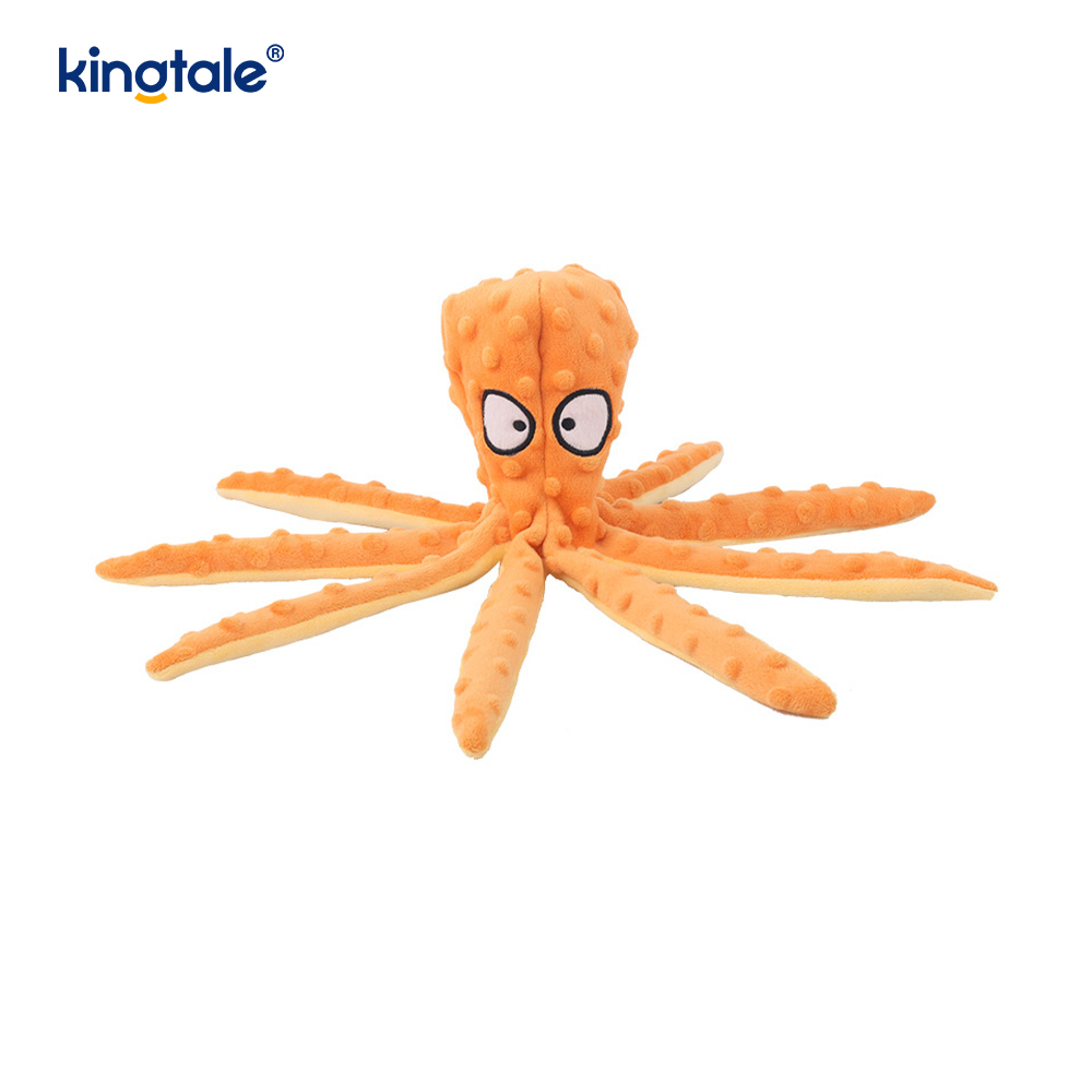 Juguete interactivo, duradero y chirriante de peluche con forma de concha de pulpo