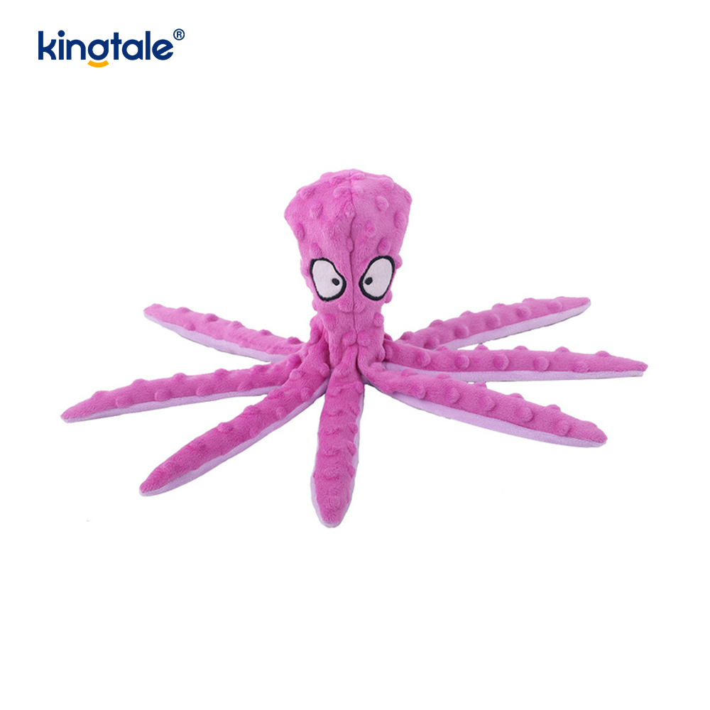 Juguete interactivo, duradero y chirriante de peluche con forma de concha de pulpo