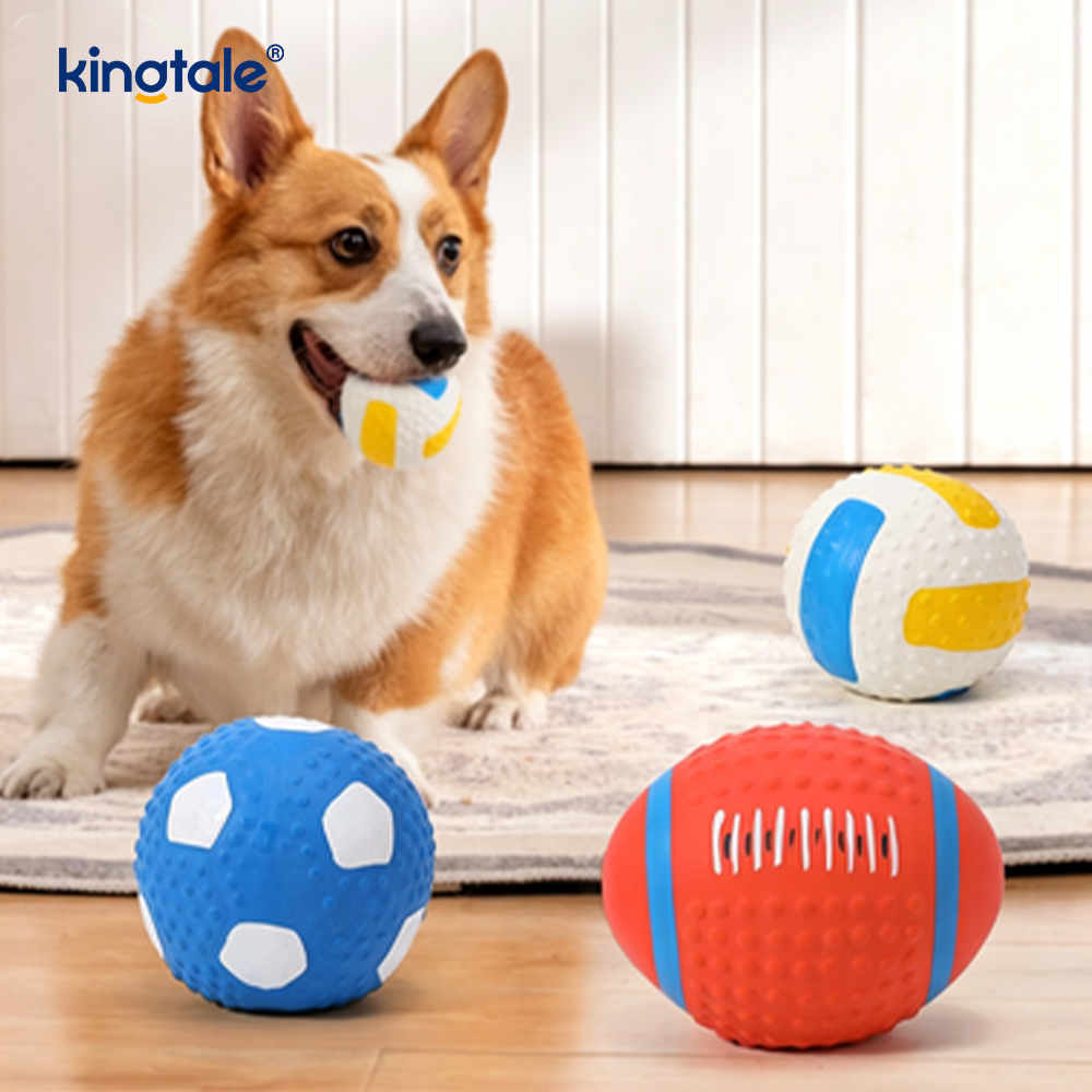 Juguetes chirriantes de látex para mascotas (fútbol, ​​fútbol, ​​voleibol)