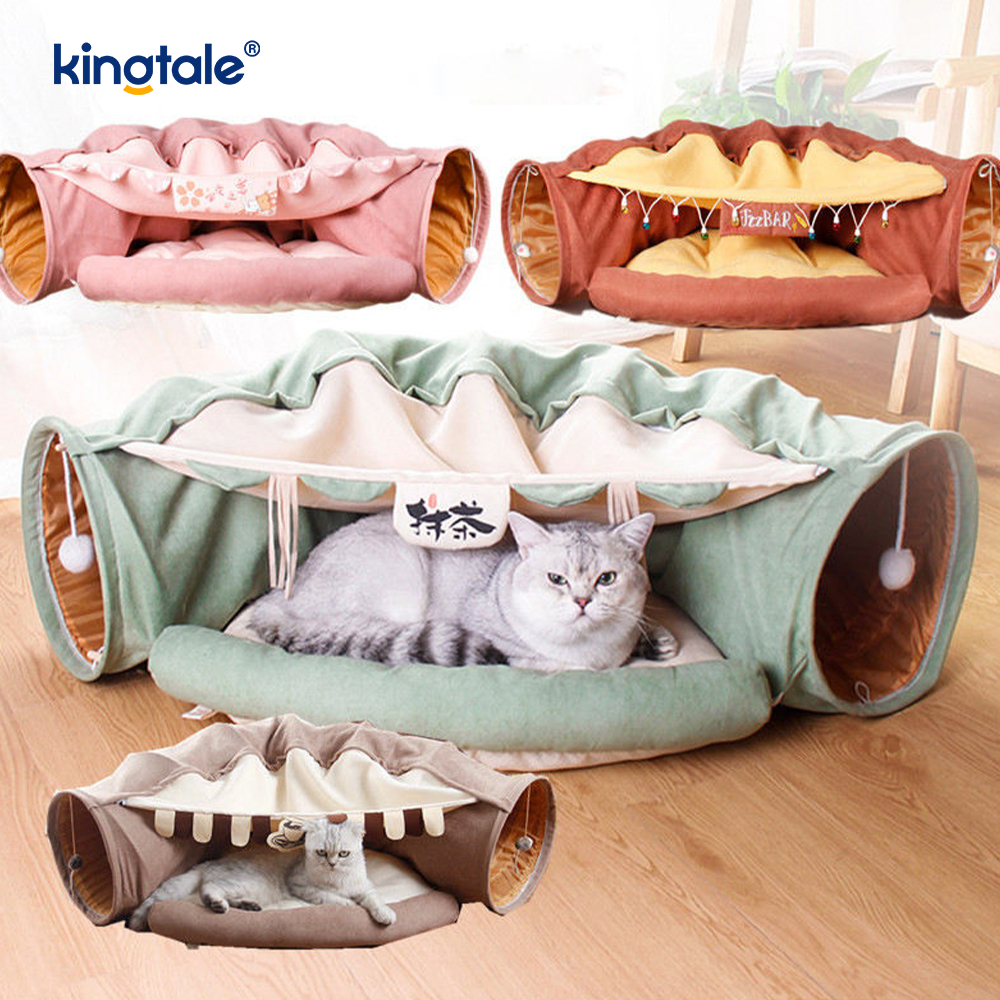 Túnel plegable para juegos de gatos, juguete interactivo, laberinto, casa para gatos, túneles interiores