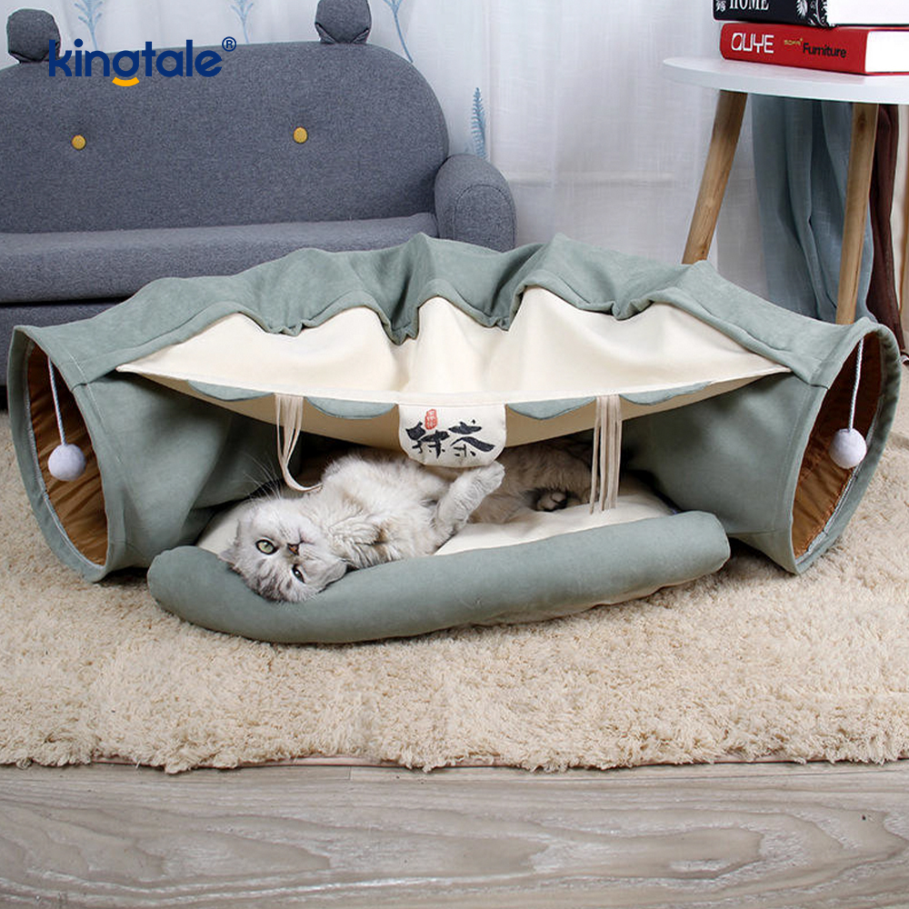 Túnel plegable para juegos de gatos, juguete interactivo, laberinto, casa para gatos, túneles interiores