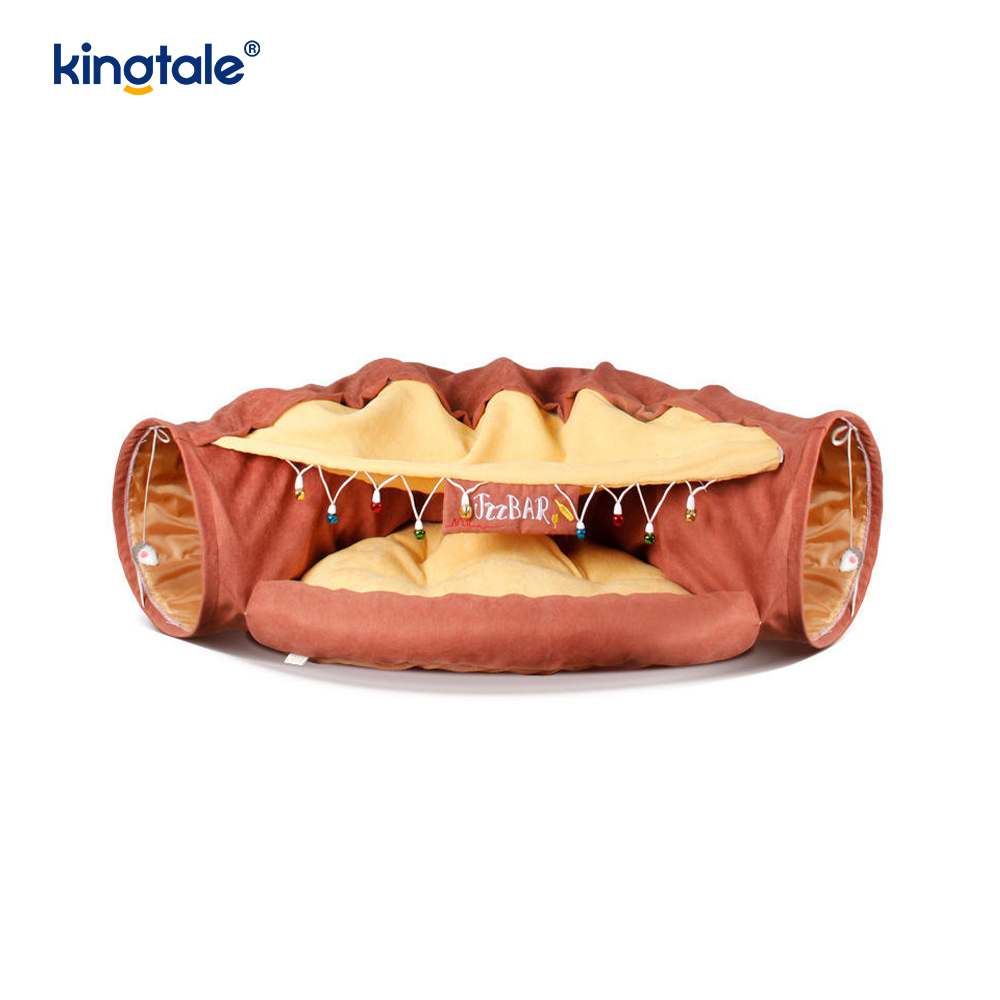 Túnel plegable para juegos de gatos, juguete interactivo, laberinto, casa para gatos, túneles interiores