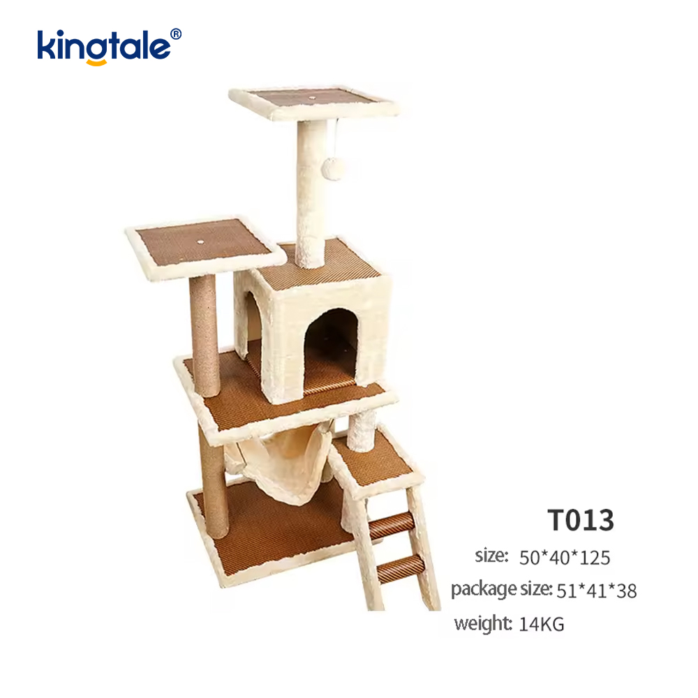 Árbol para gatos de sisal natural, torre alta para gatos, condominio de varios niveles de felpa