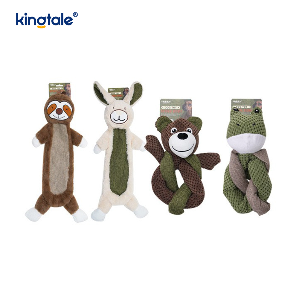 Juguetes de peluche para mascotas con forma de pulpo, perezoso, conejo, oso, rana y pollito