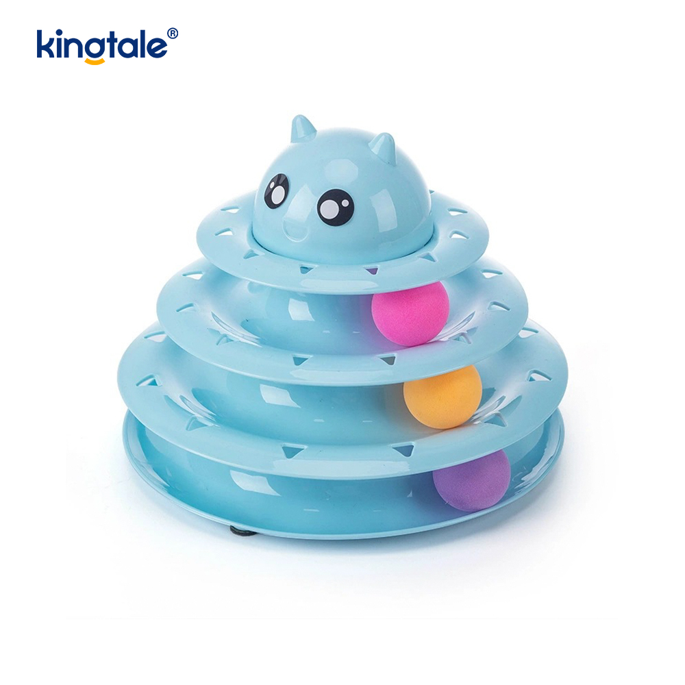 Plataforma giratoria interactiva de 3 niveles para gatos, juguetes para mascotas, divertidos juguetes de rompecabezas para ejercicio físico Mental