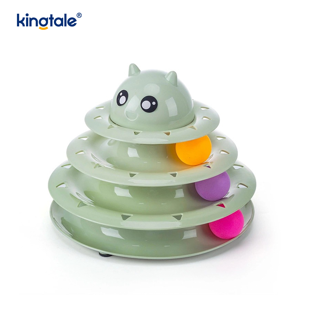 Plataforma giratoria interactiva de 3 niveles para gatos, juguetes para mascotas, divertidos juguetes de rompecabezas para ejercicio físico Mental