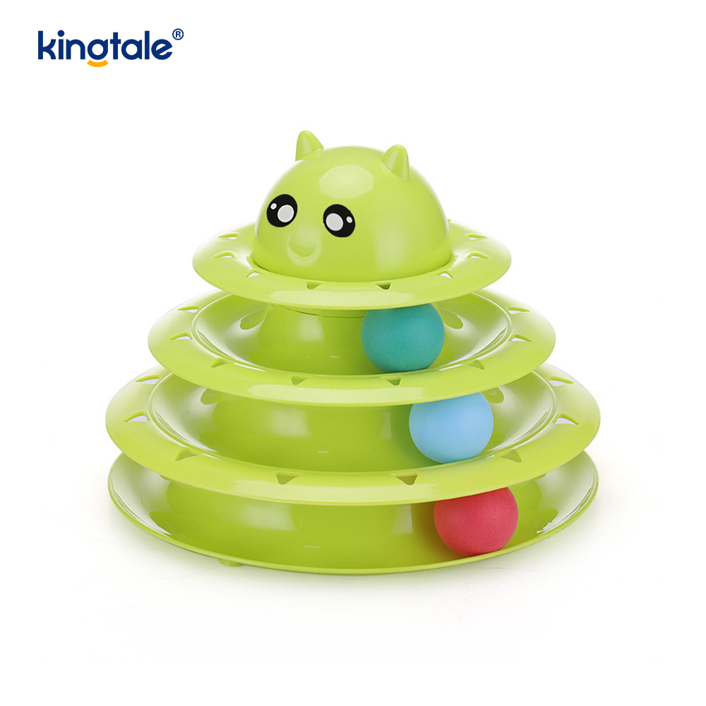Plataforma giratoria interactiva de 3 niveles para gatos, juguetes para mascotas, divertidos juguetes de rompecabezas para ejercicio físico Mental
