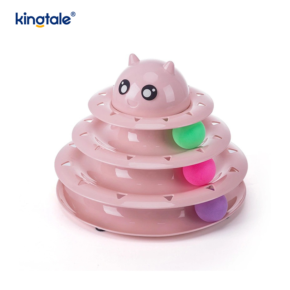 Plataforma giratoria interactiva de 3 niveles para gatos, juguetes para mascotas, divertidos juguetes de rompecabezas para ejercicio físico Mental