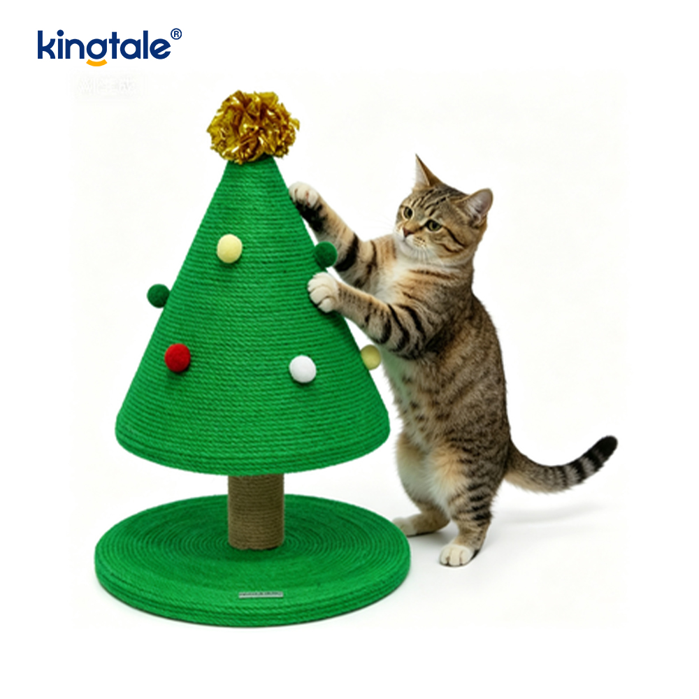 Apartamento en torre de asedio con pilar de rasguños para gatos resistente al desgaste personalizado de la serie navideña