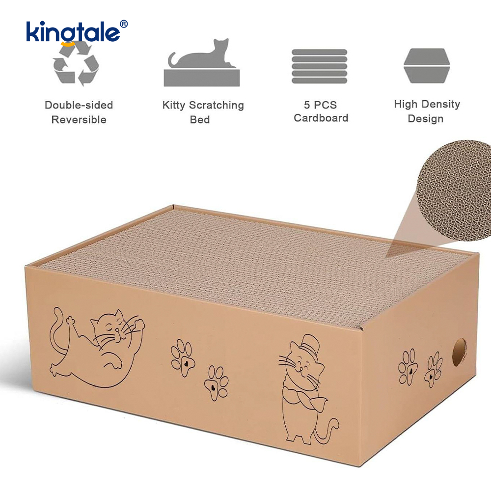 5 paquetes en 1 almohadilla rascadora para gatos con caja adecuada para gatos