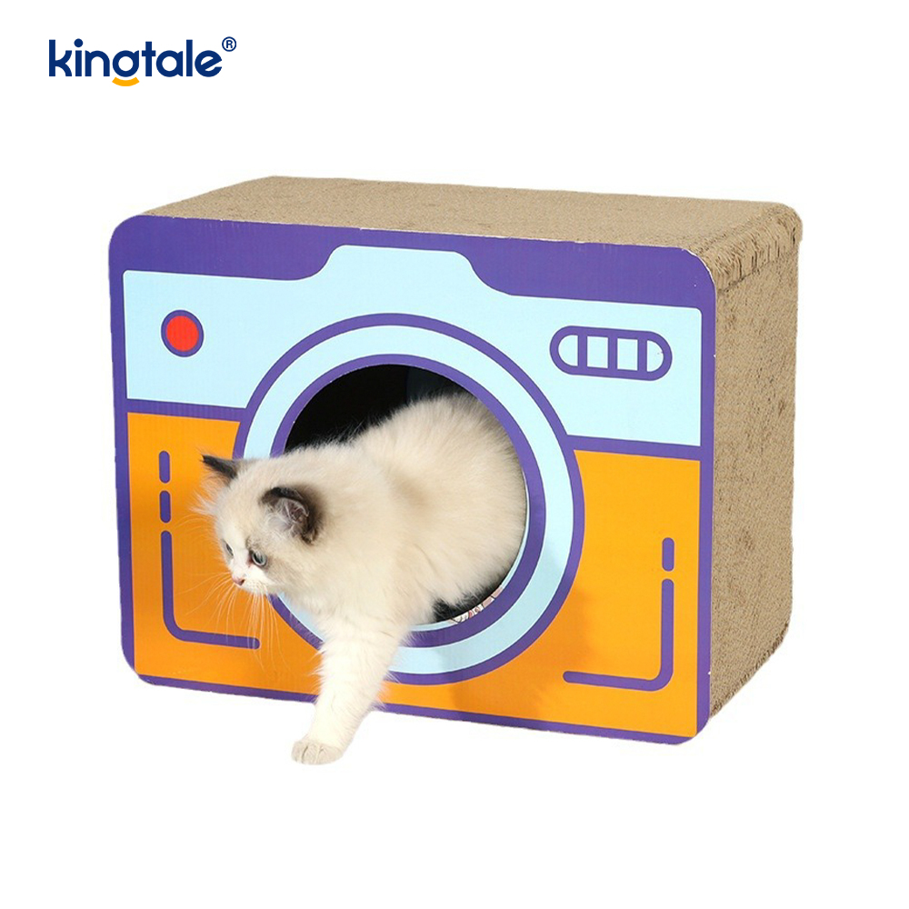 Tablero de papel corrugado Cat Scratcher juguete interior con hierba gatera
