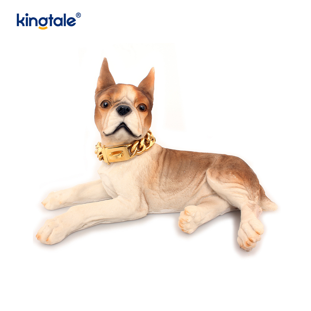 Collar de cadena de estrangulamiento para perros con Eslabón cubano para mascotas de acero inoxidable chapado a la moda