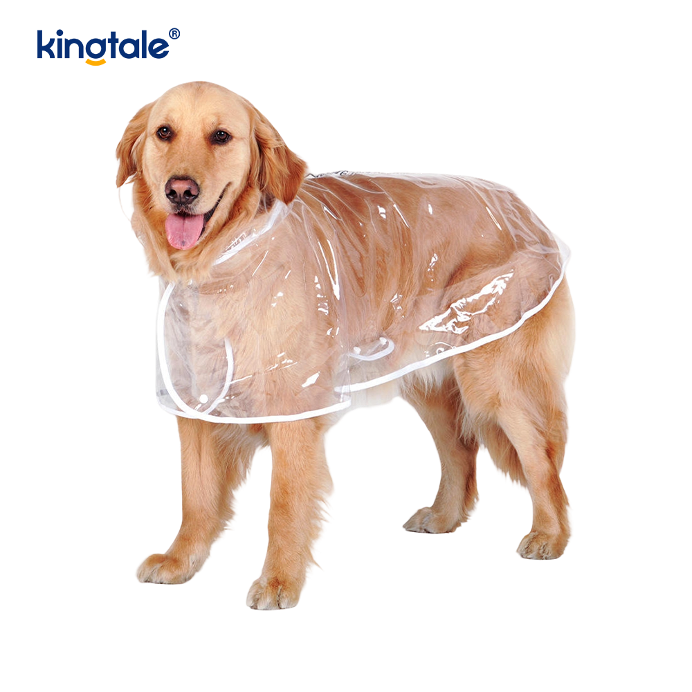 Poncho para perro impermeable con capucha y vestido transparente