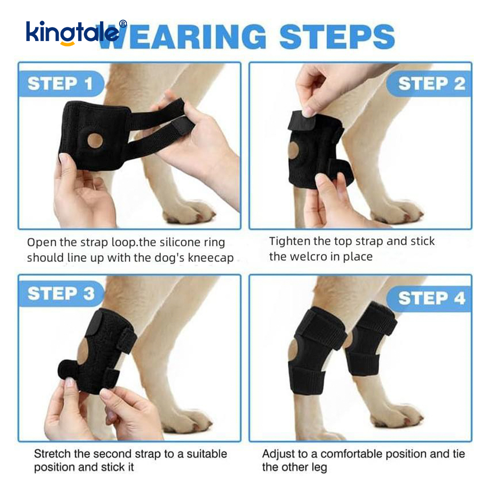 Rodillera para perro, rodillera para pata trasera, envoltura de compresión para articulación de pierna trasera canina