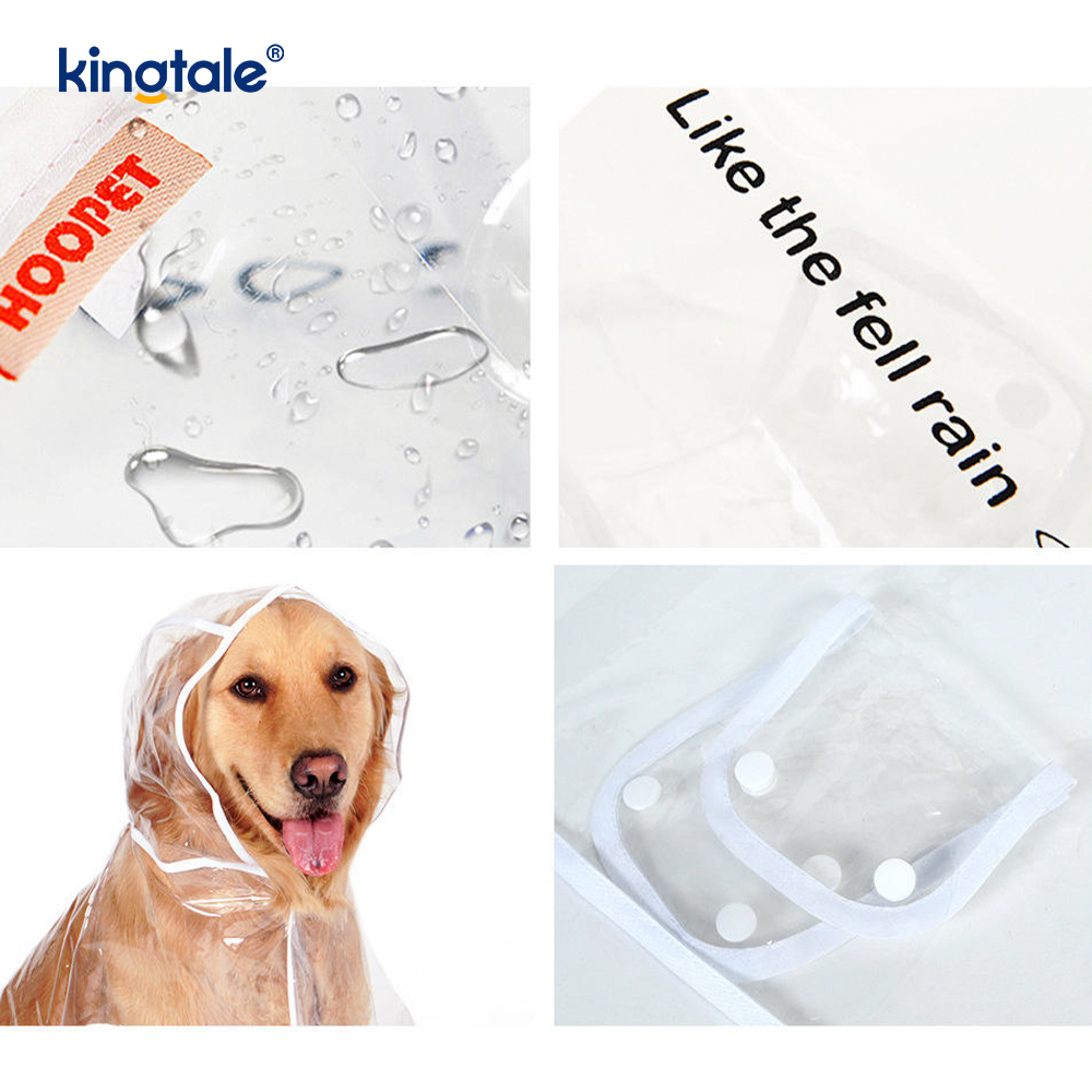 Poncho para perro impermeable con capucha y vestido transparente