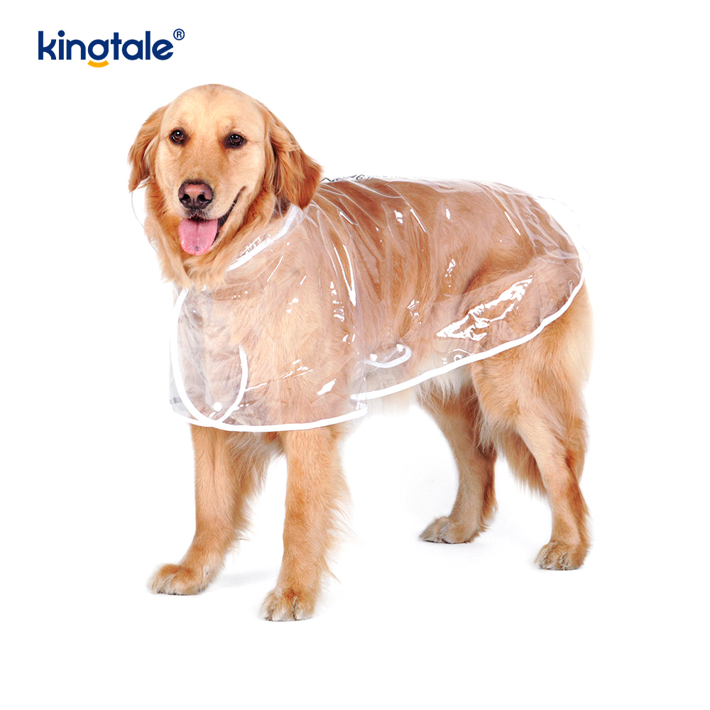 Poncho para perro impermeable con capucha y vestido transparente