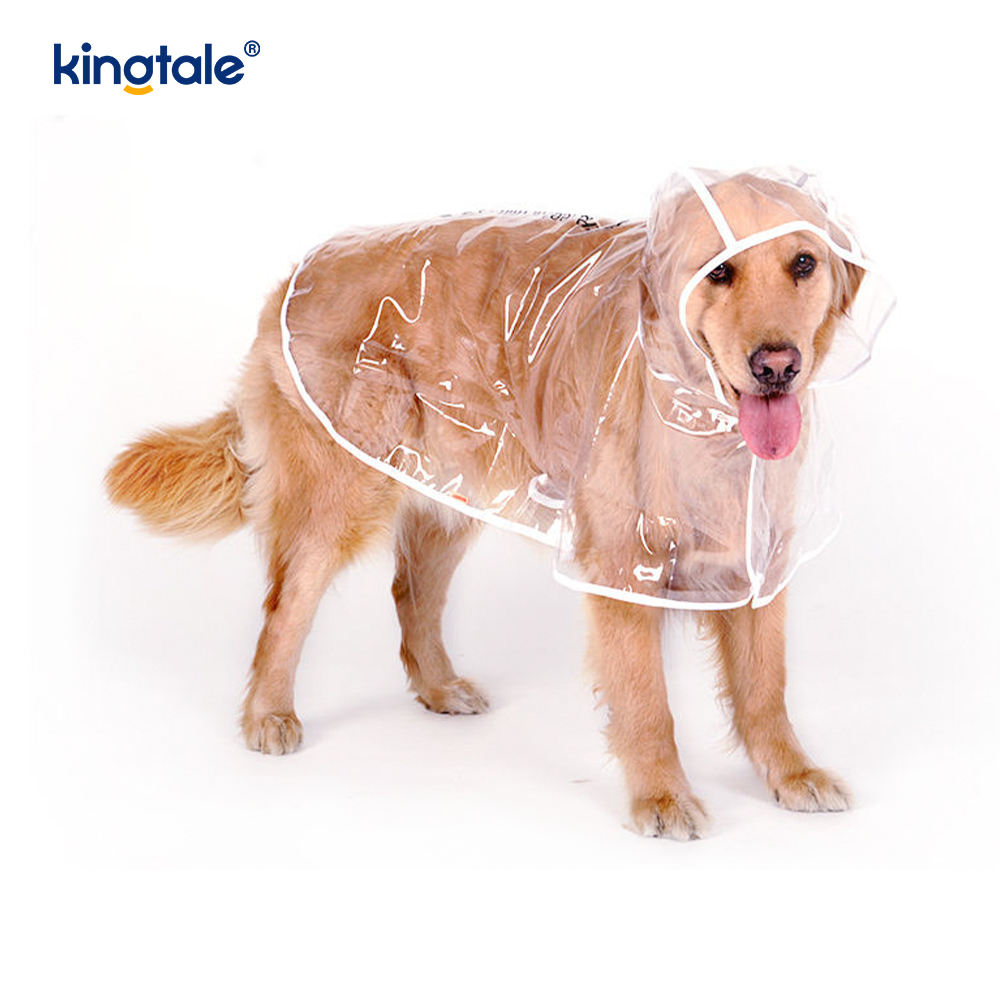 Poncho para perro impermeable con capucha y vestido transparente