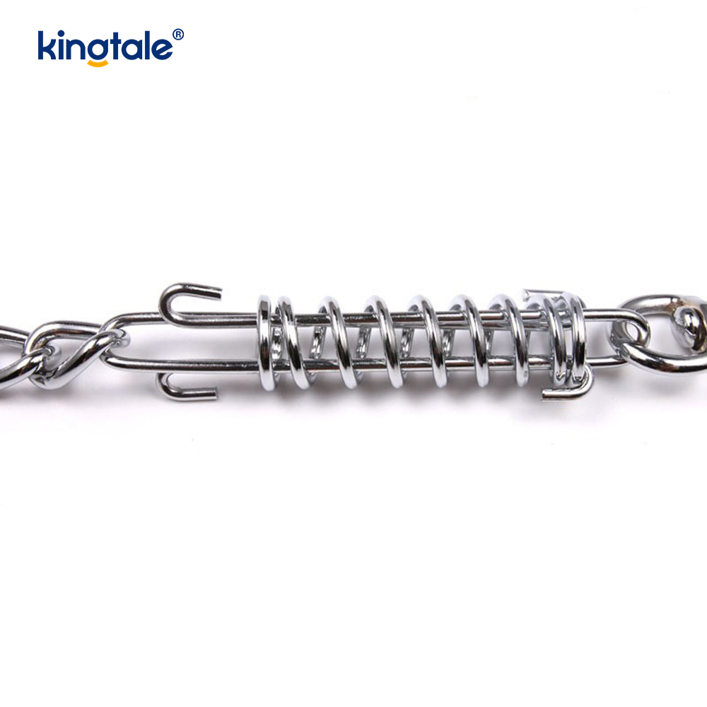 Correa de cadena para perros resistente con asa acolchada y gancho de metal.