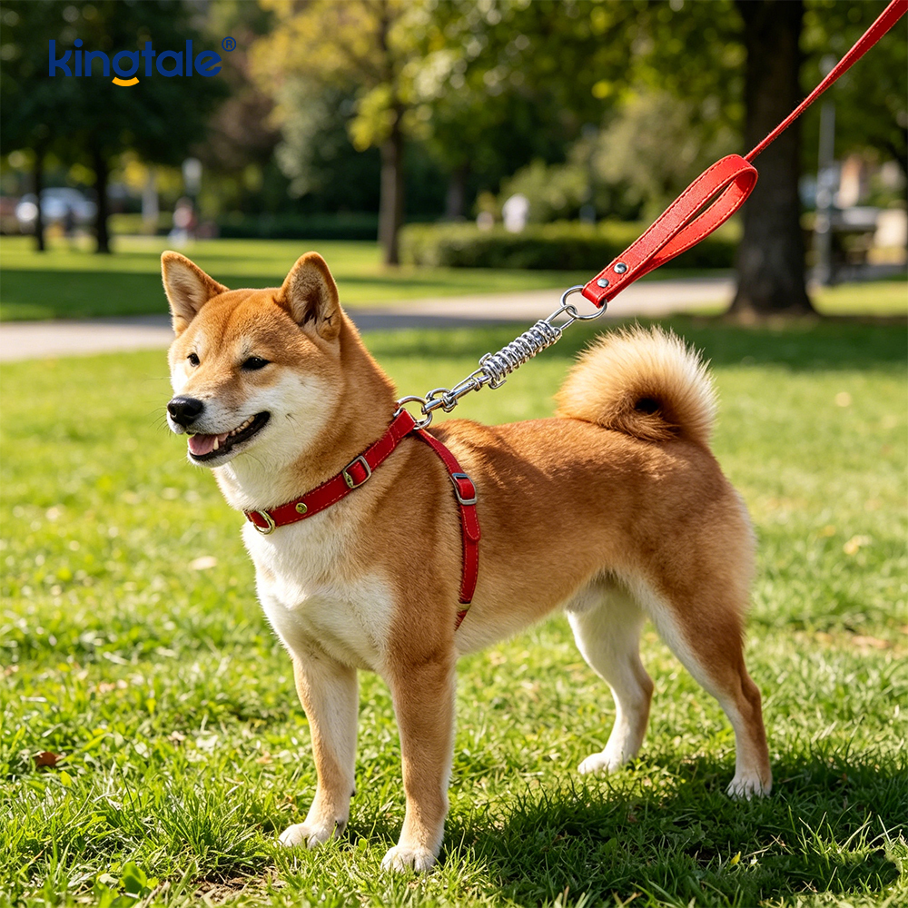 Chew Proof Dog Tie Out Chain Leash with Spring&Lockable Hooks