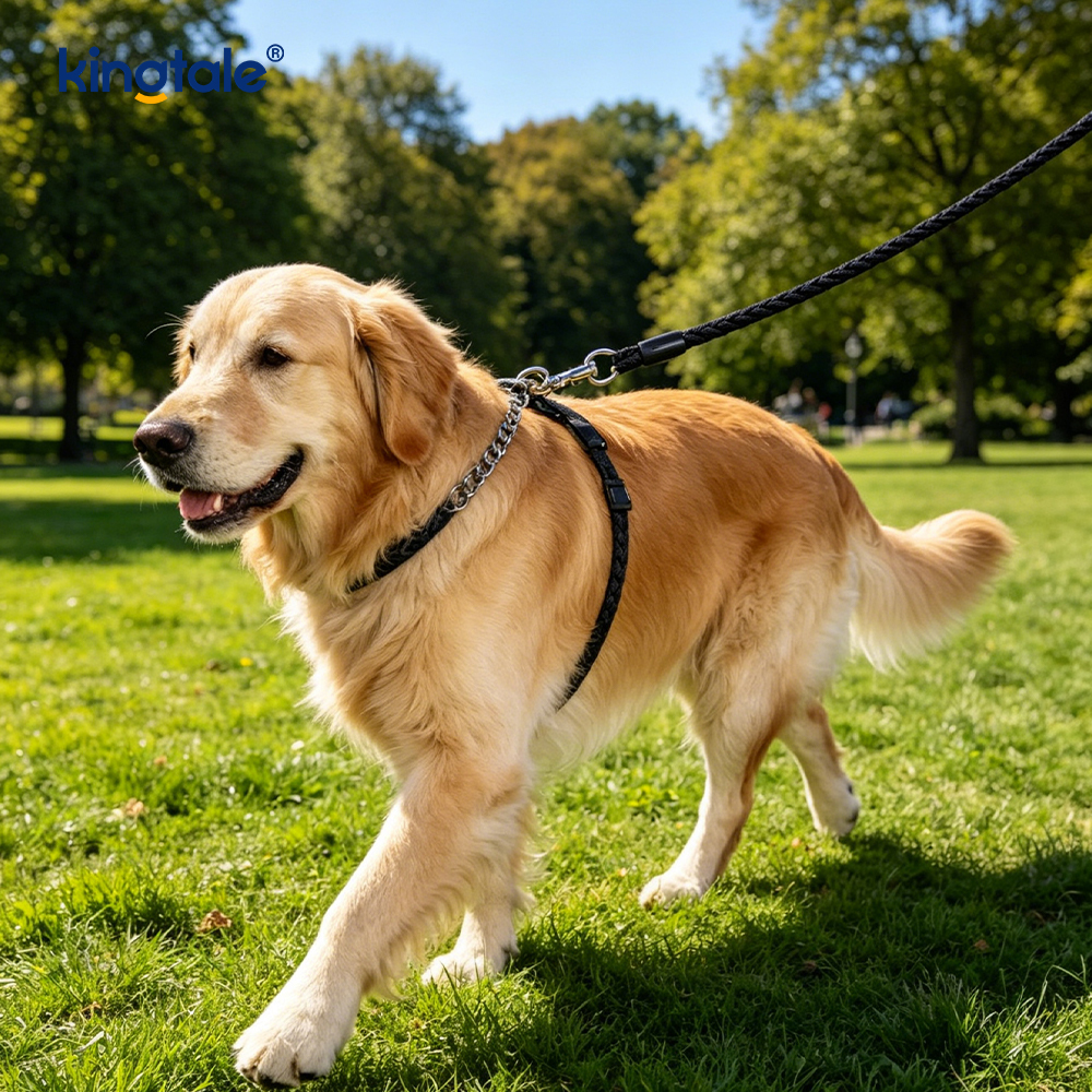 Chewproof Dog Leash Strong Rope with Anti-Chewing Chain for M L Dogs 