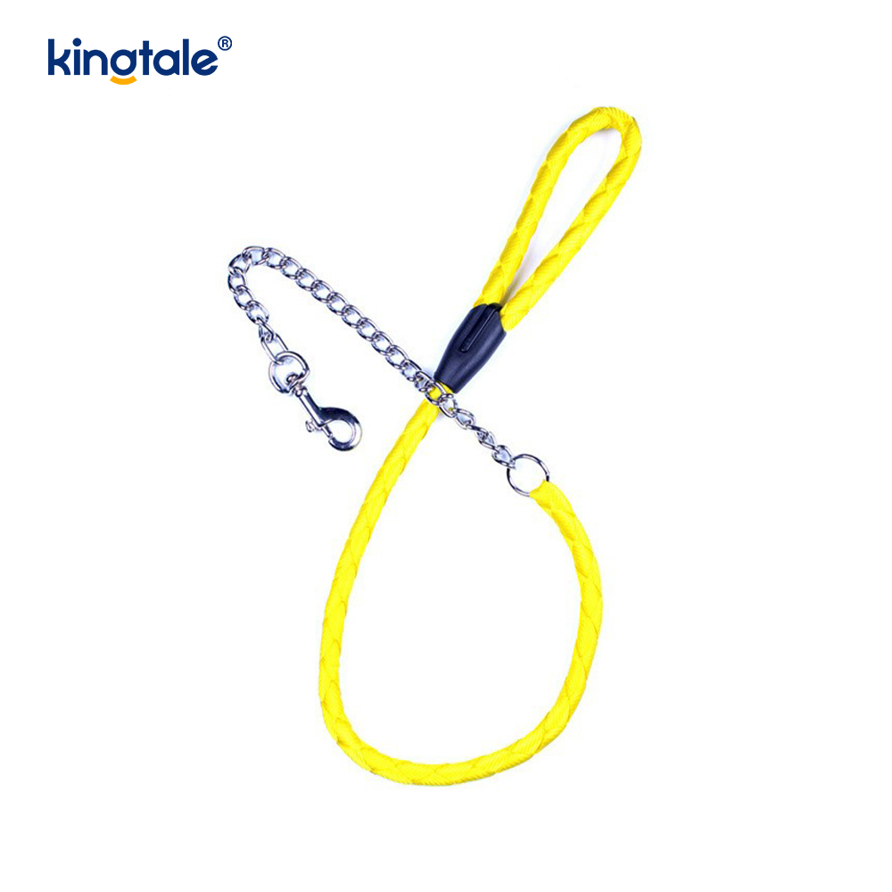 Chewproof Dog Leash Strong Rope with Anti-Chewing Chain for M L Dogs 