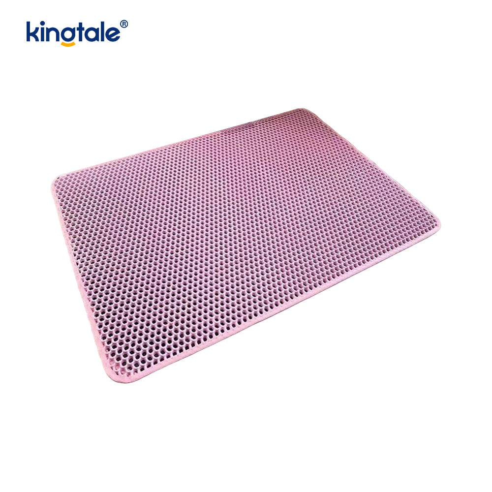 Estera para arena para gatos, estera grande para atrapar arena para gatos en forma de panal de doble capa