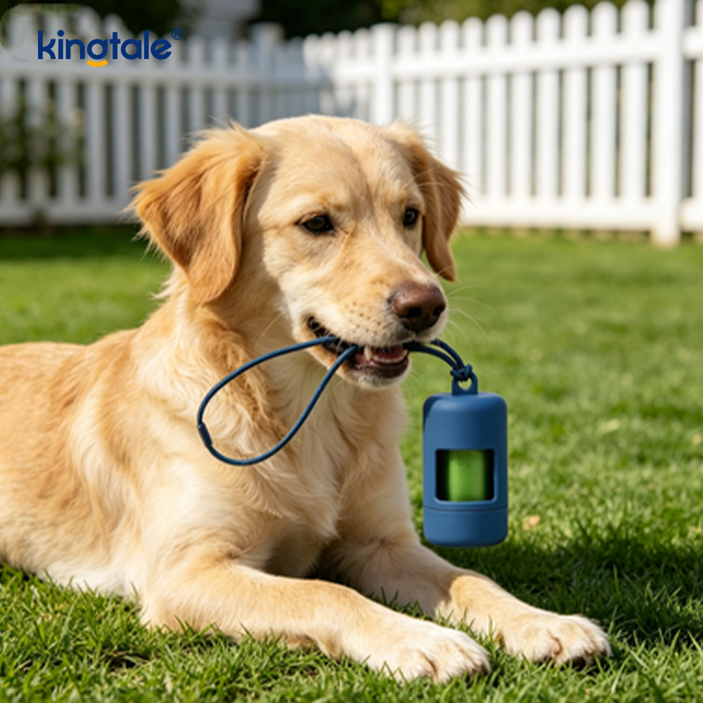 Soporte portátil para Bolsa para excrementos de perro, dispensador ligero de bolsas para excrementos de mascotas con correa