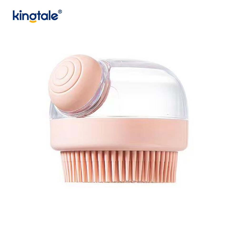 Champú suave del cepillo del masaje de la cerda de goma del cepillo del silicón del baño de la preparación del animal doméstico