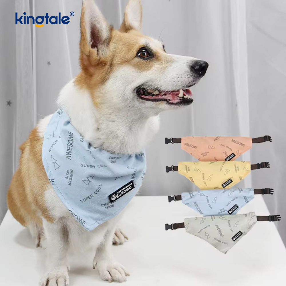 Pañuelo para perro, pañuelo personalizado de algodón transpirable para cachorros con collares para mascotas